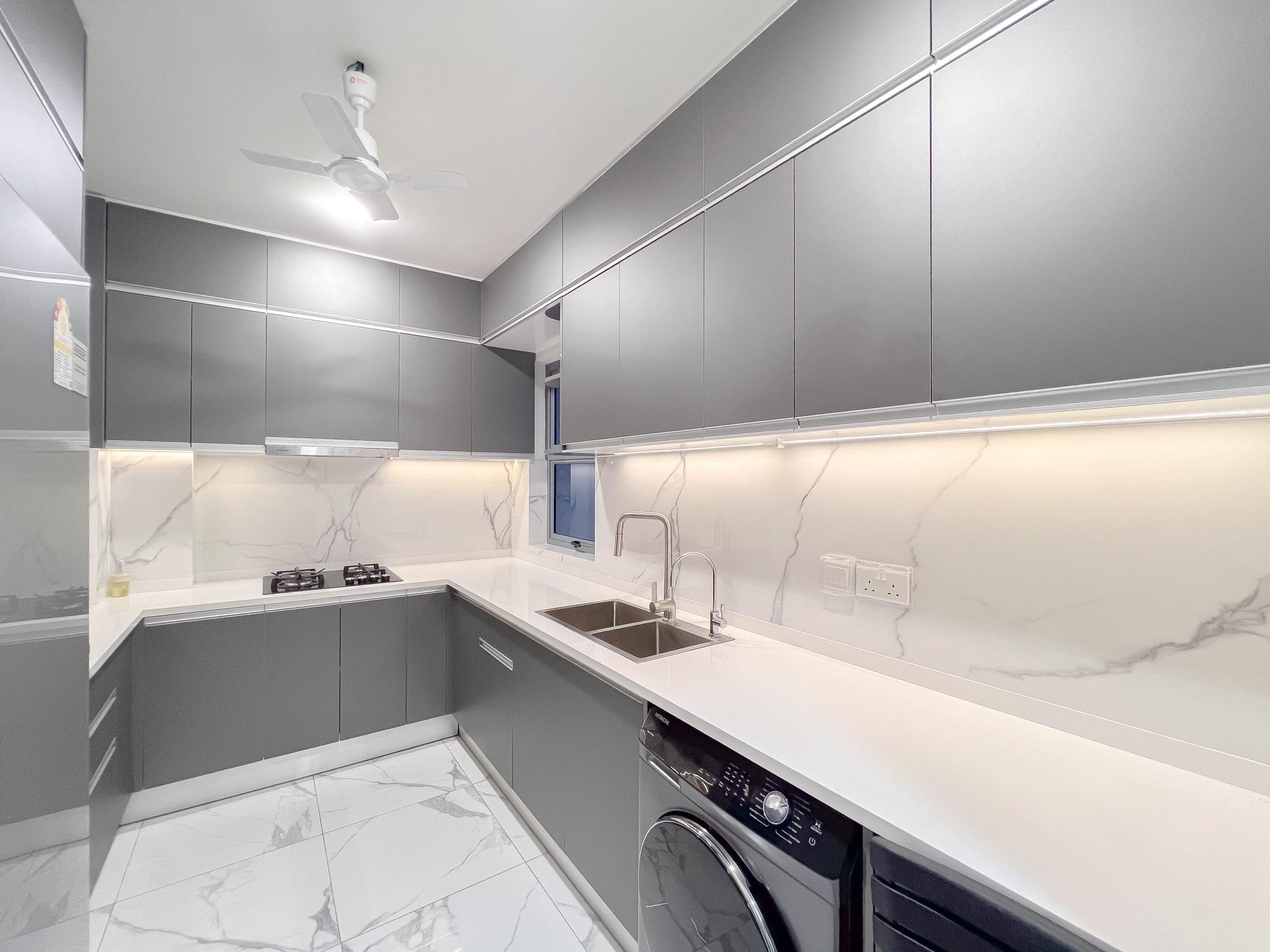 Kitchen — 3-bedroom Blue Heaven Channel View 2+1 BR Fully Furnished Custom Designed Apartment, The Blu Haven Residencies