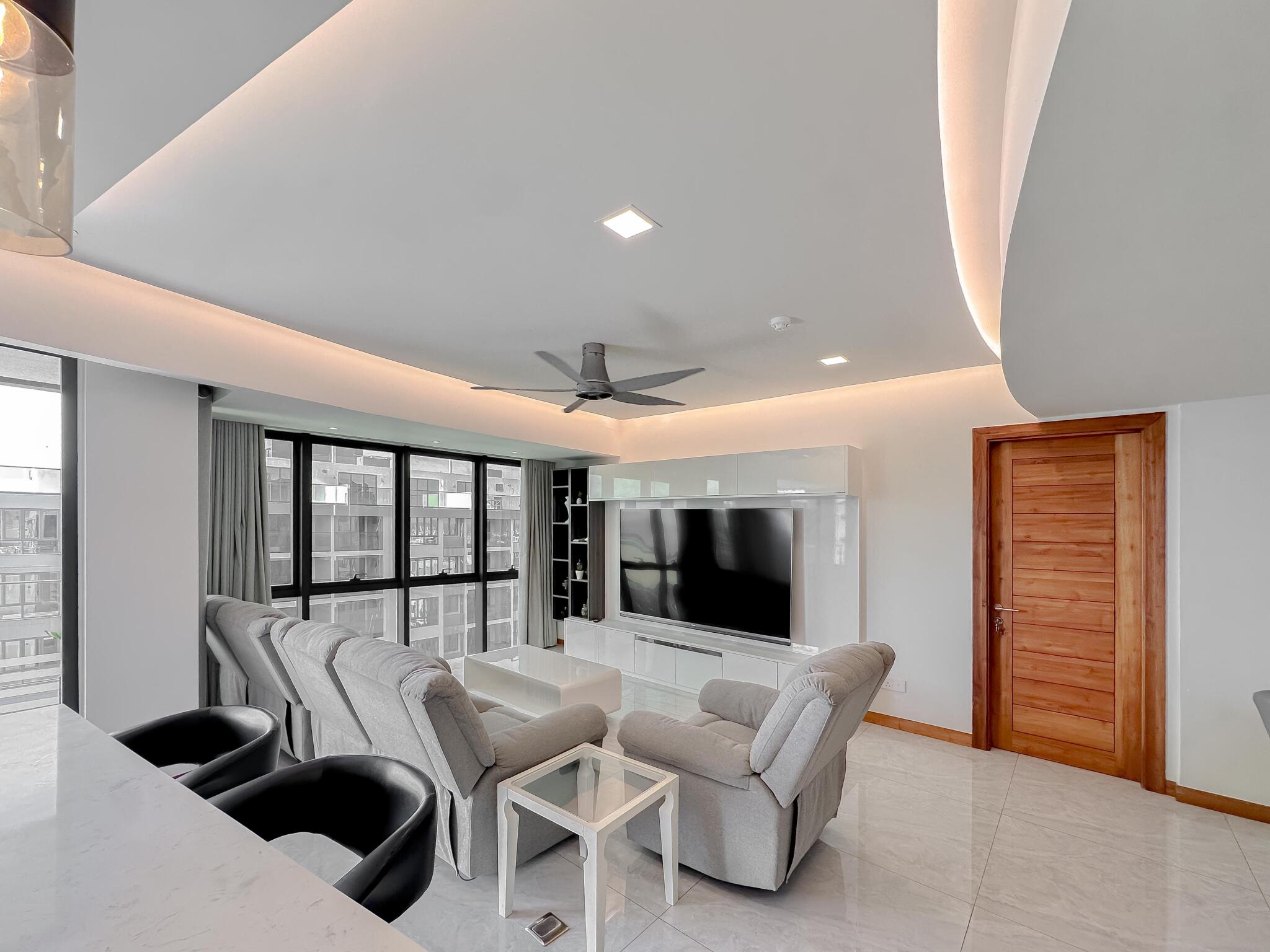 Living Area — 3-bedroom FW Residence 12th Floor Corner Luxury Unit, Reethigas Magu