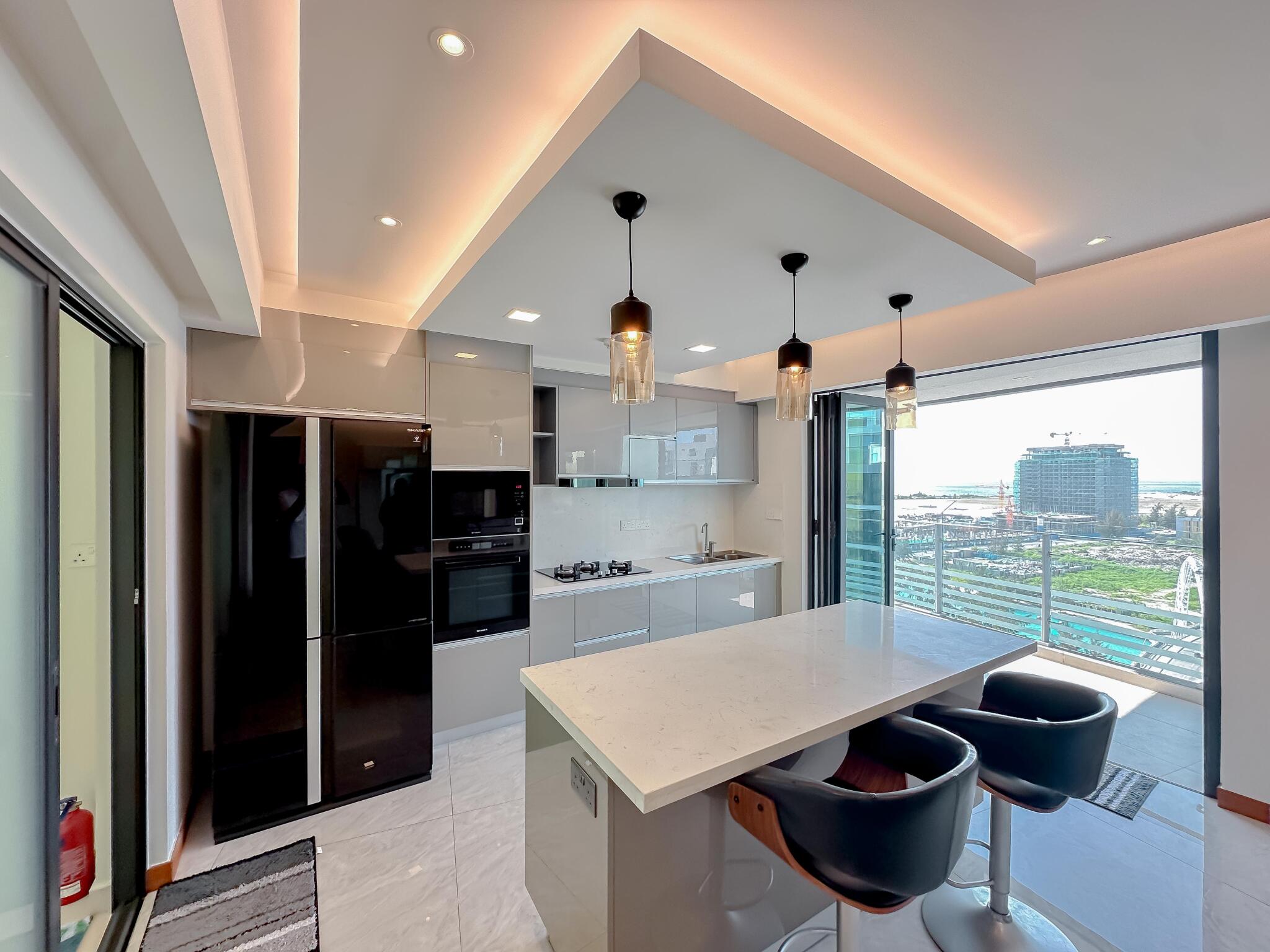 Kitchen — 3-bedroom FW Residence 12th Floor Corner Luxury Unit, Reethigas Magu