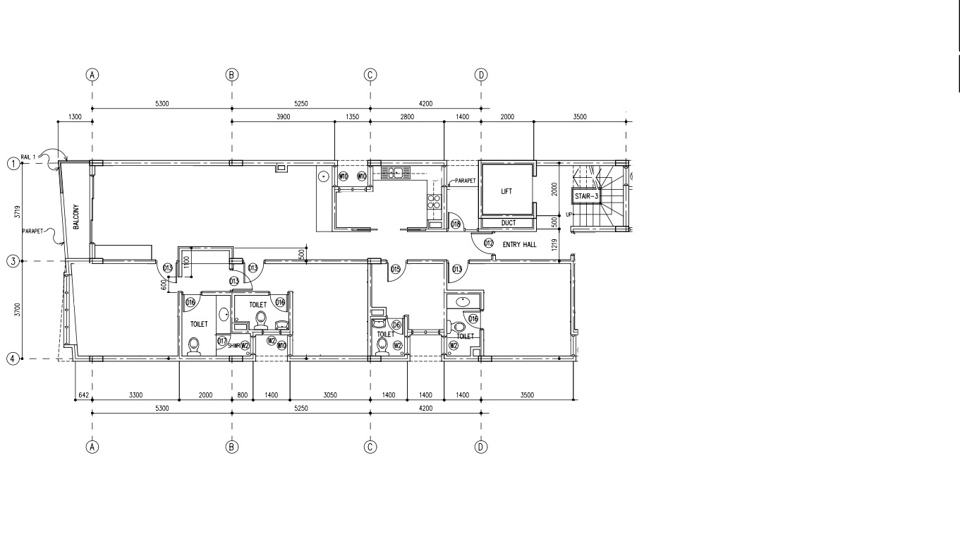 Floor Plan floor plan — Commercial / Residential 6th Floor Frontline 1500SQFT Unit on Boduthakurufaanu Magu