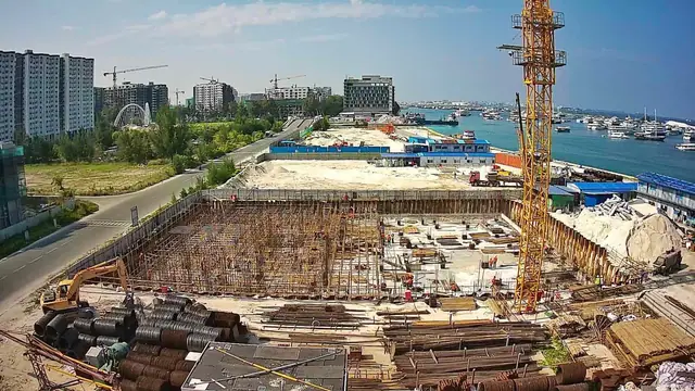 The basement works and tower crane in March 2025. Photo: Bayfancy