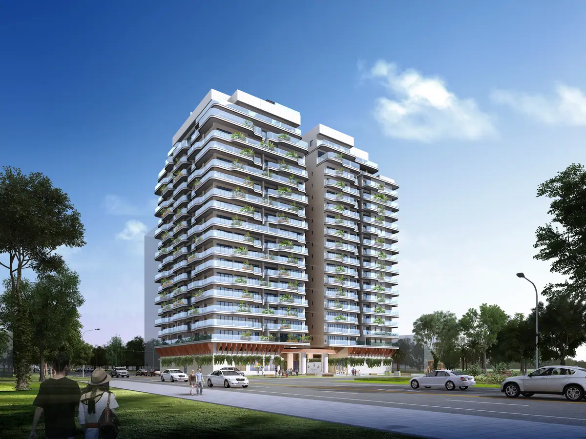 Bayfancy Residence as designed: the 18-storey tower on Lot 20092, Hulhumalé Phase 2. Render: Bayfancy