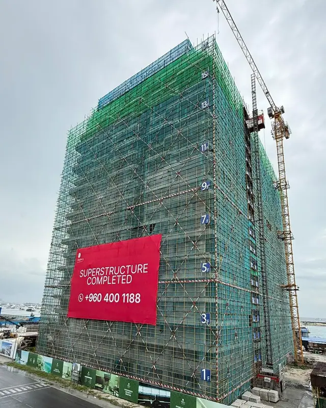 The completed frame, marked on site in October 2025. Photo: Bayfancy
